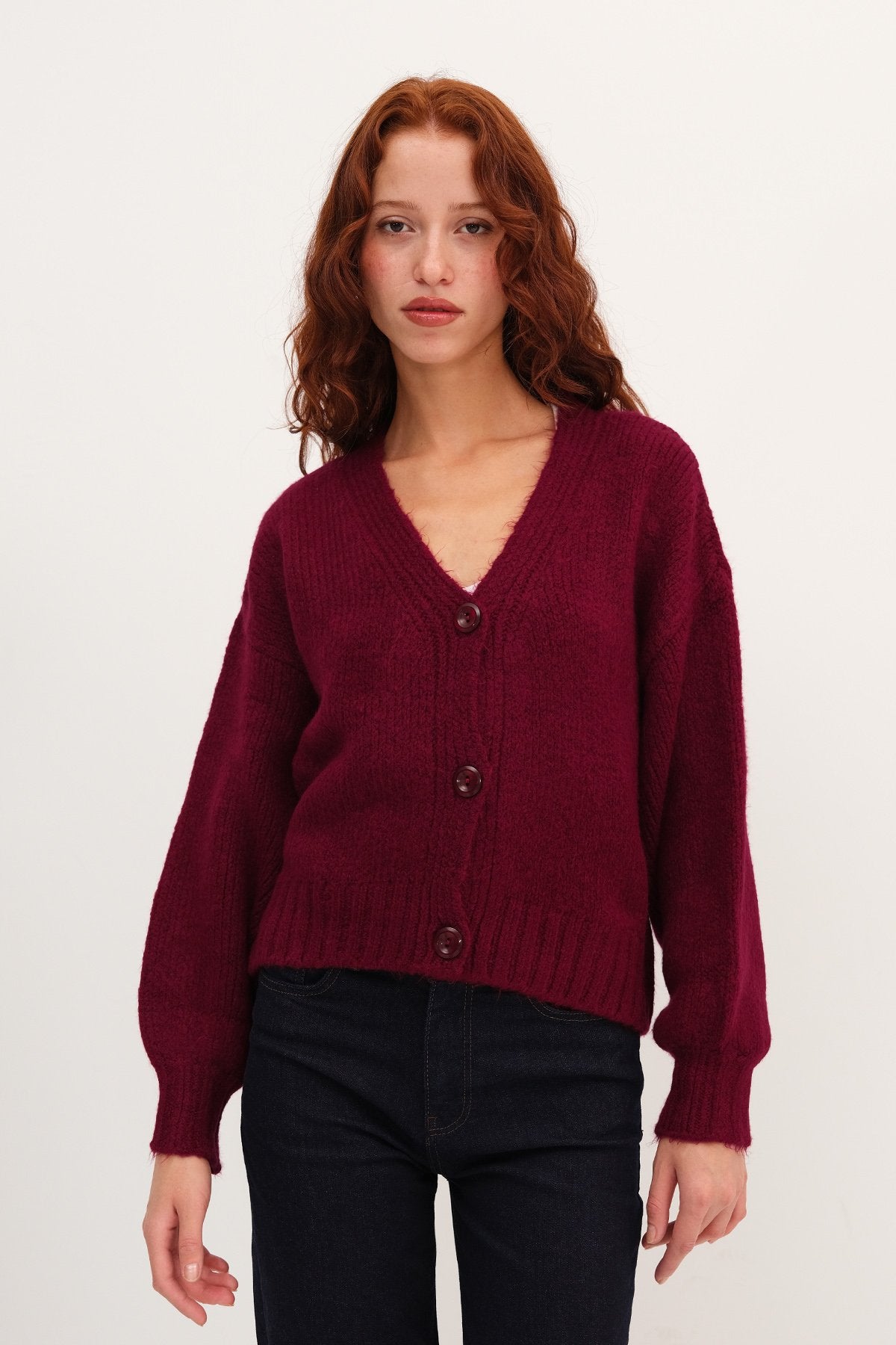 Buttoned Knit Cardigan