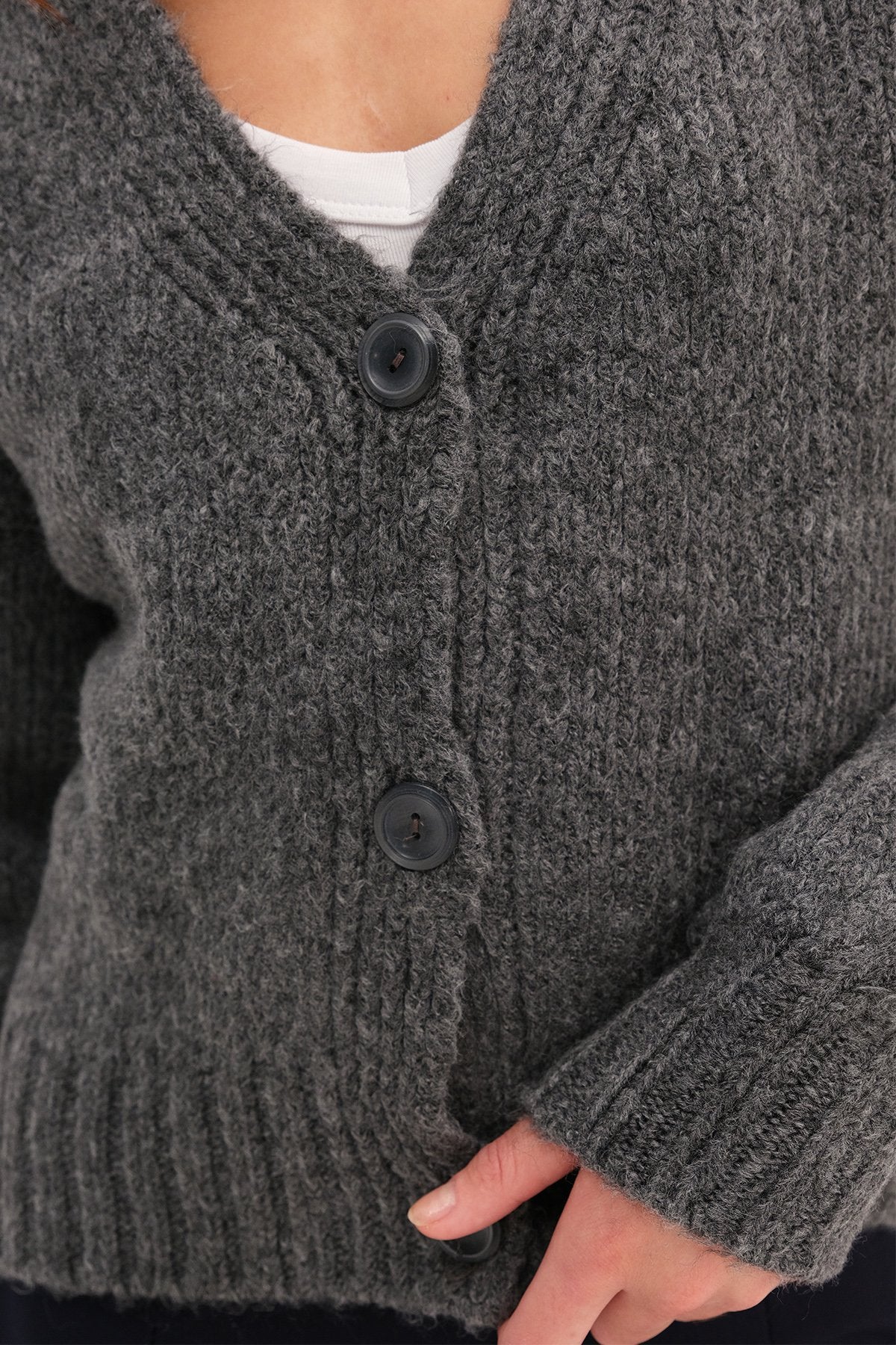 Buttoned Knit Cardigan