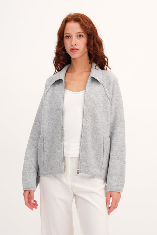 Light-Grey_Polo-Neck-Zip-Up-Knit-Cardigan-addax