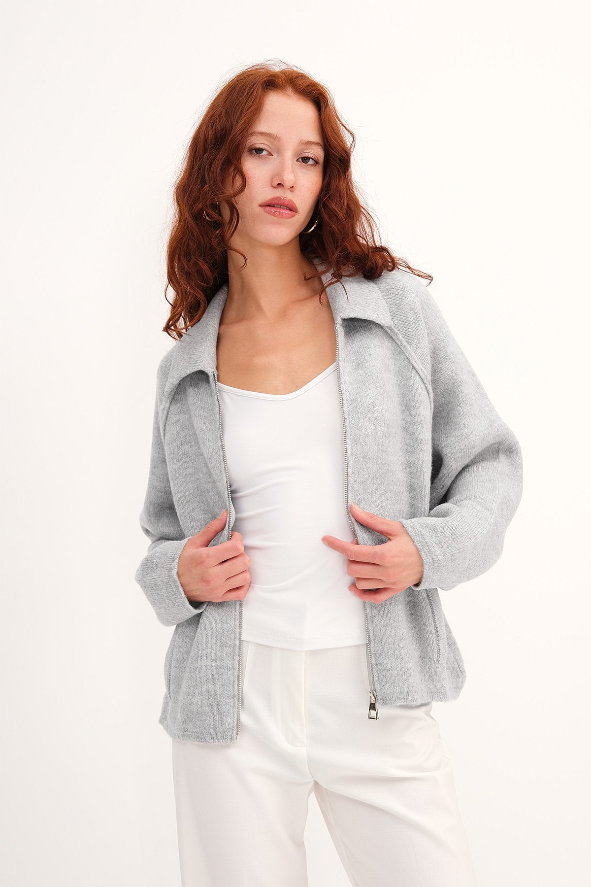 Light-Grey_Polo-Neck-Zip-Up-Knit-Cardigan-addax