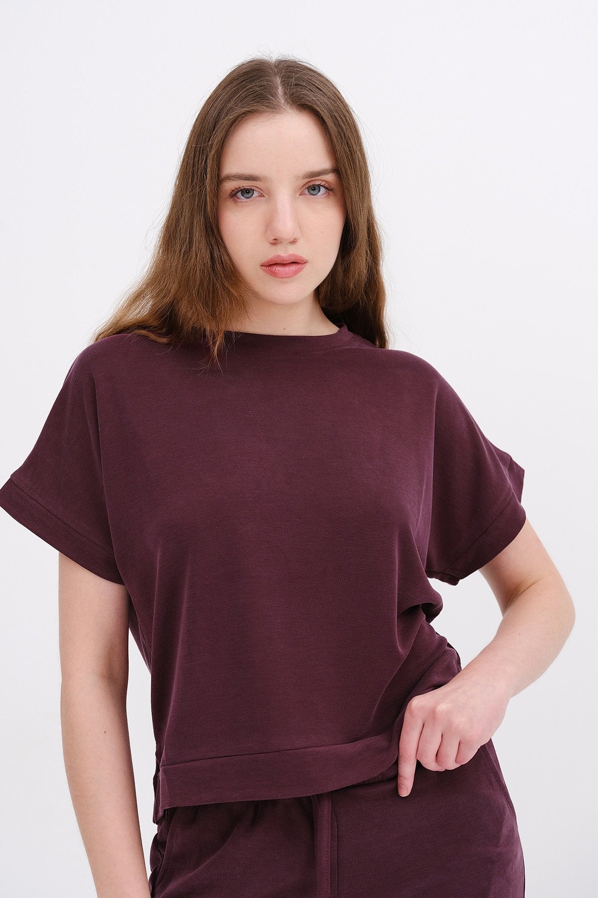 Burgundy_Crew-Neck-Top-Bottom-Two-Piece-Set-addax