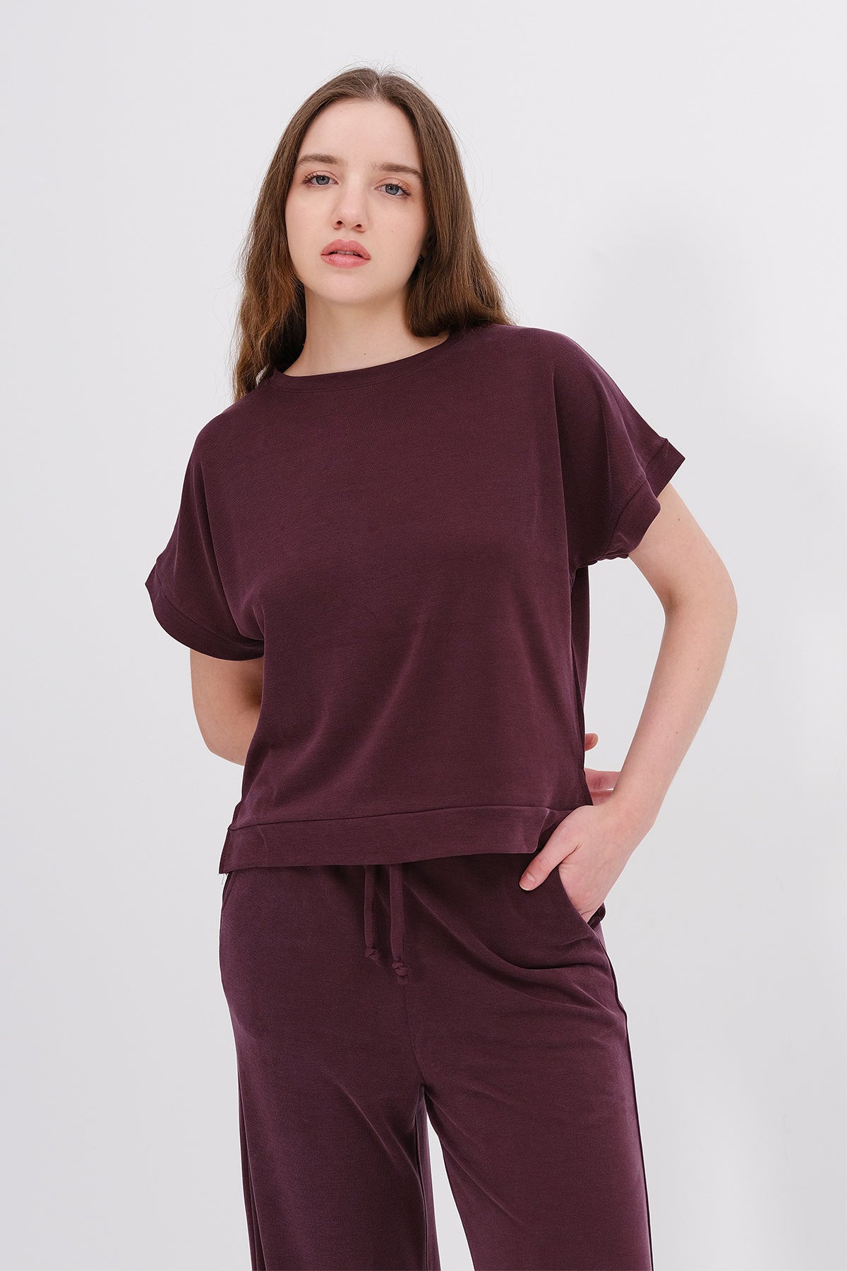 Burgundy_Crew-Neck-Top-Bottom-Two-Piece-Set-addax