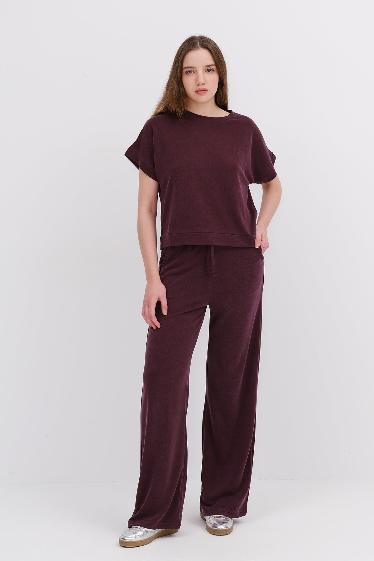 Burgundy_Crew-Neck-Top-Bottom-Two-Piece-Set-addax