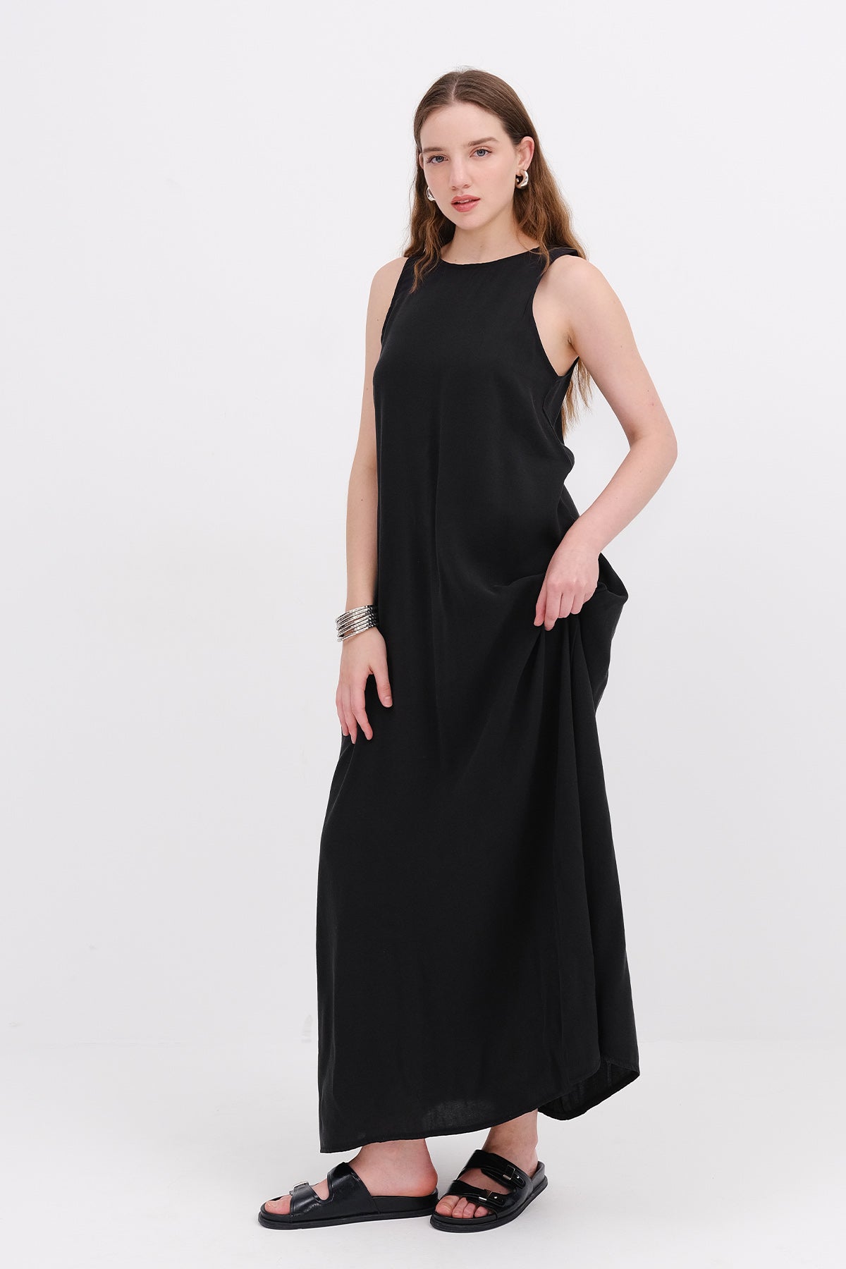 Crew Neck Long Dress