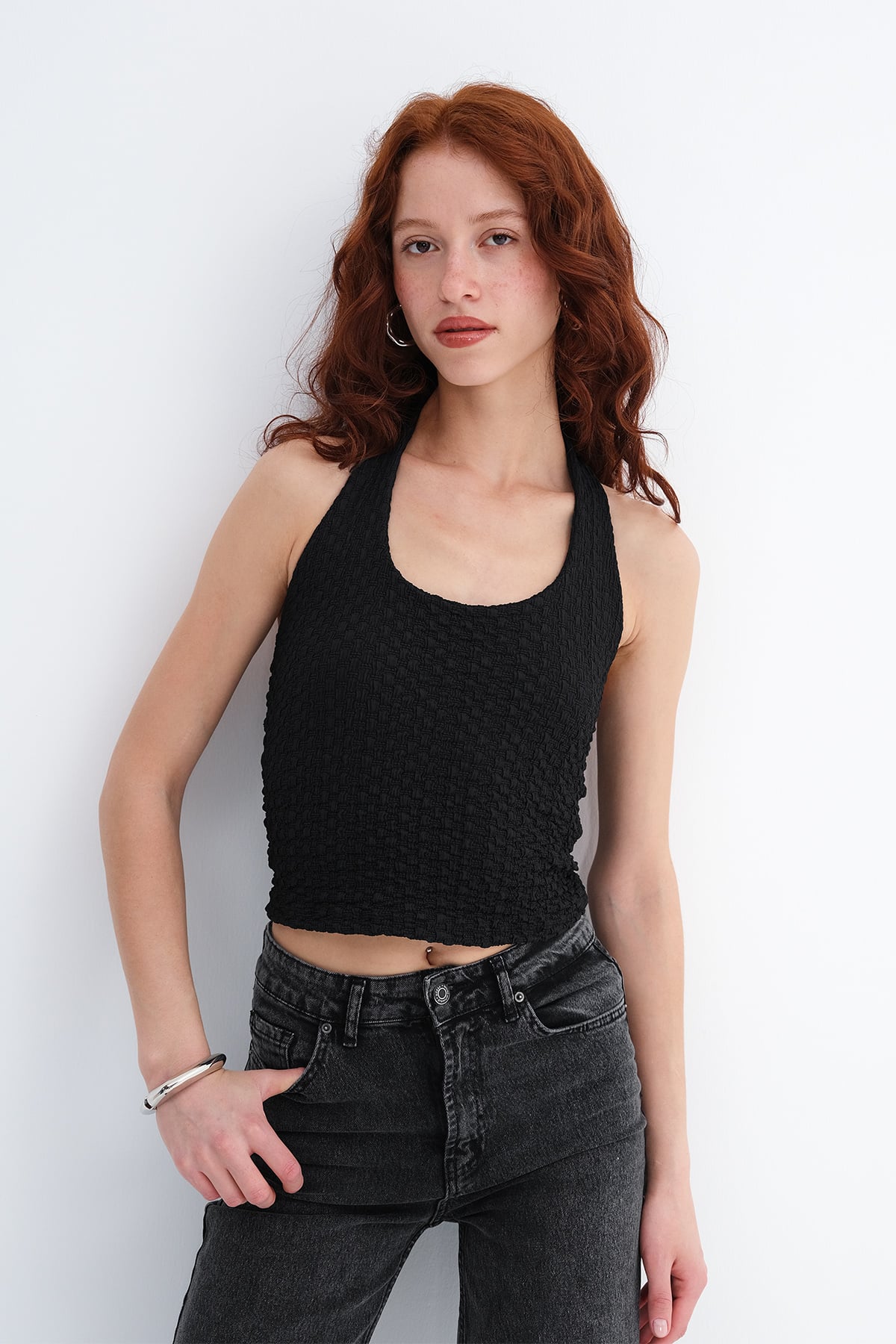 Black_Halter-Neck-Textured-Blouse-addax