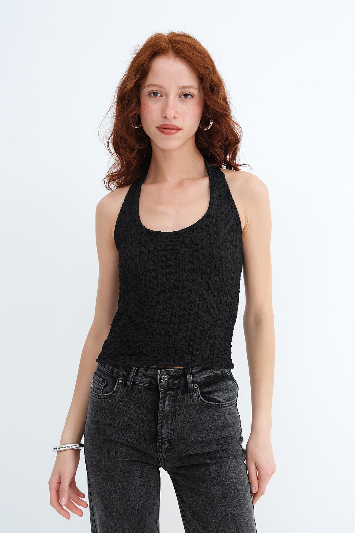 Black_Halter-Neck-Textured-Blouse-addax