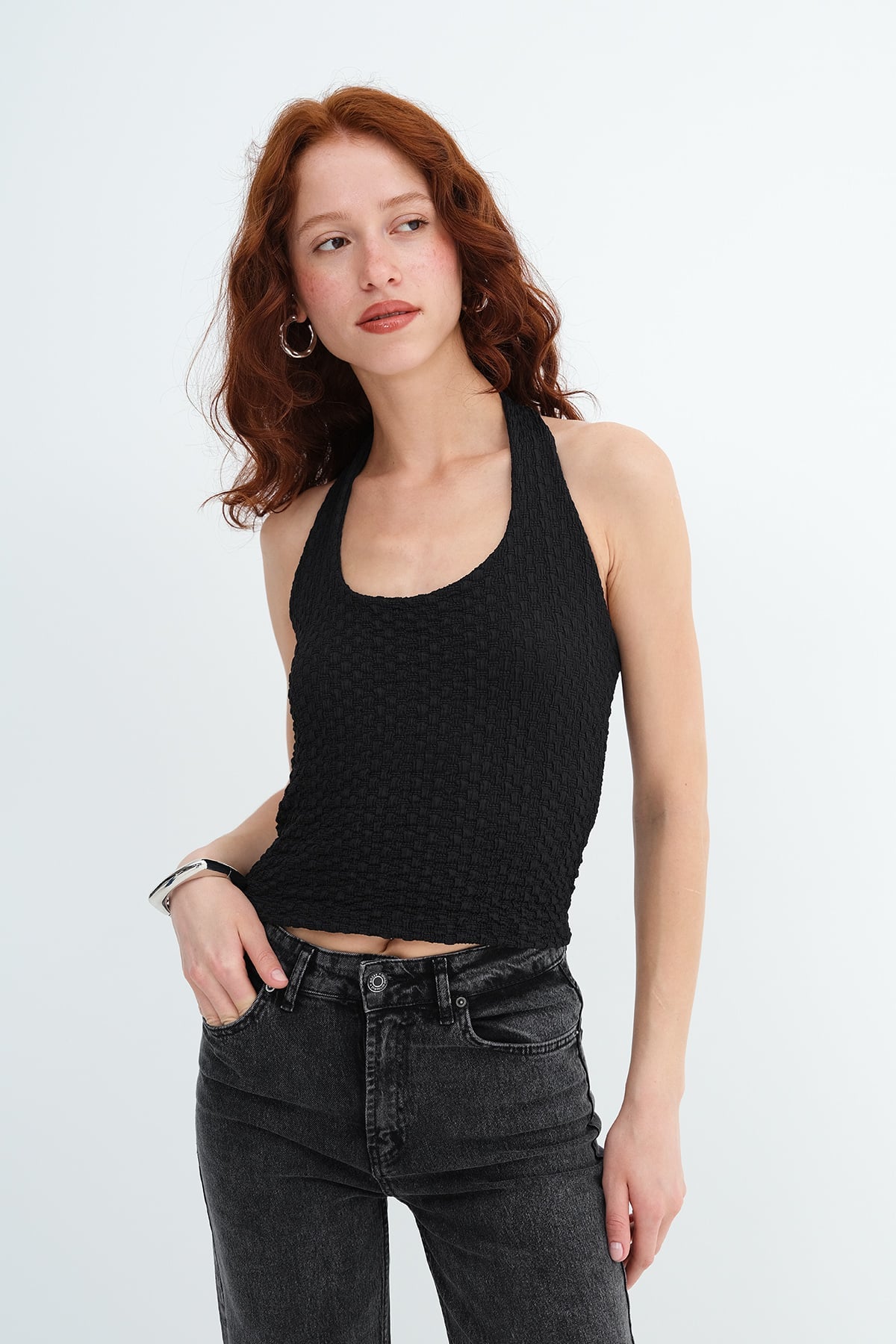 Black_Halter-Neck-Textured-Blouse-addax