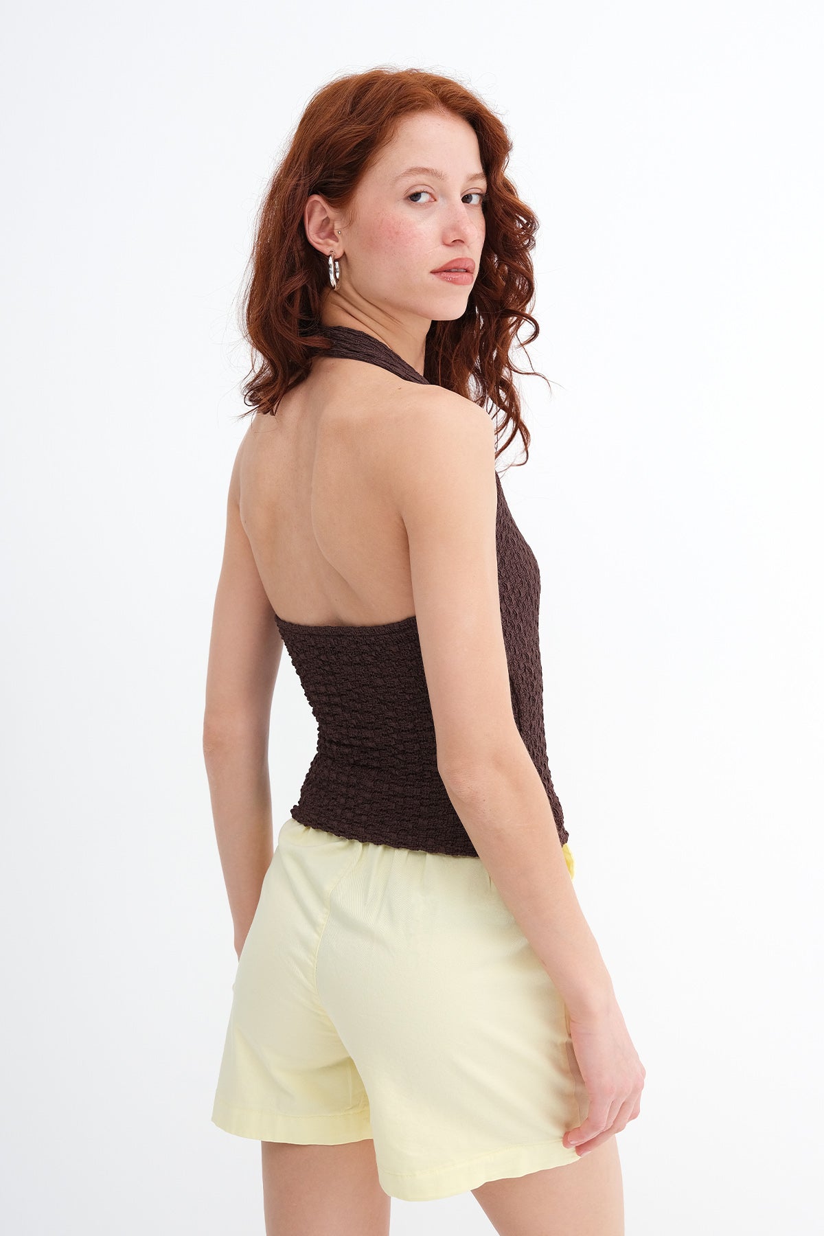 Brown_Halter-Neck-Textured-Blouse-addax