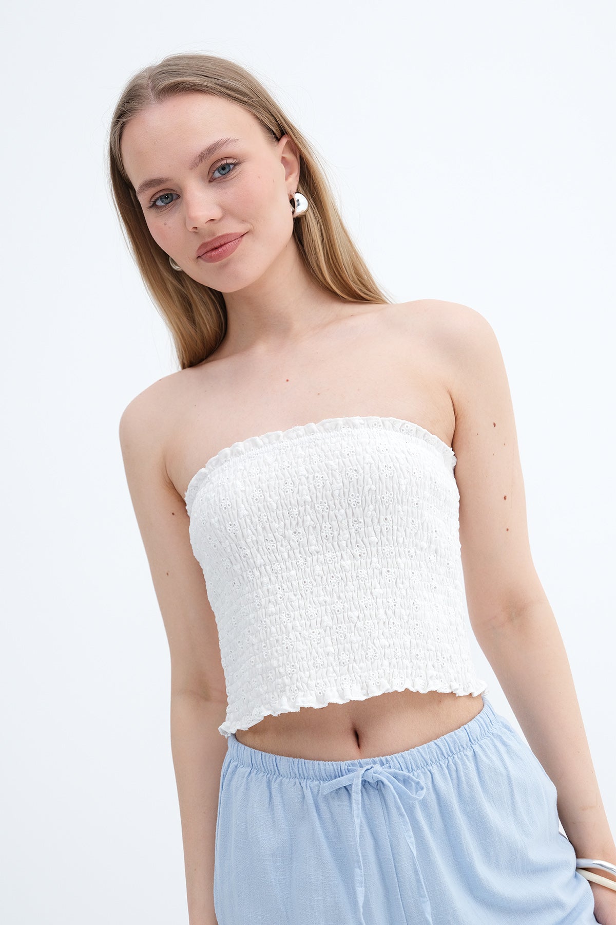 Ecru_Strapless-Shirred-Bustier-addax
