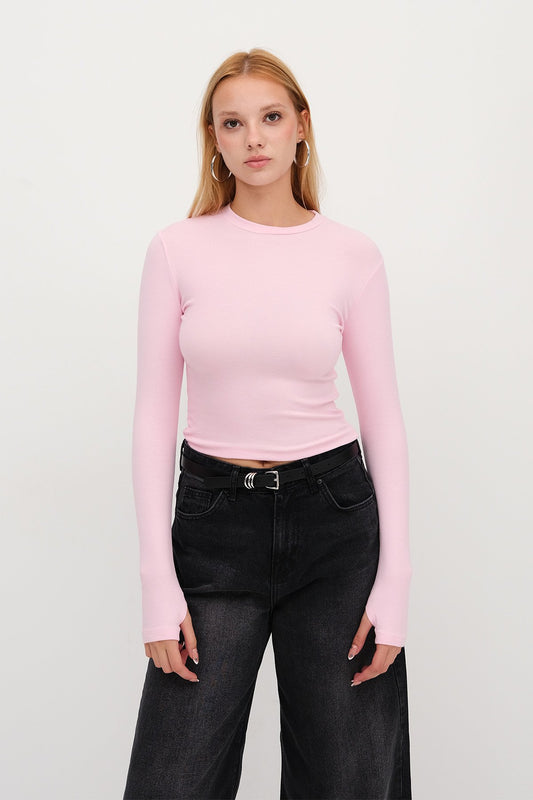 Pink_Long-Sleeve-Modal-T-shirt-addax