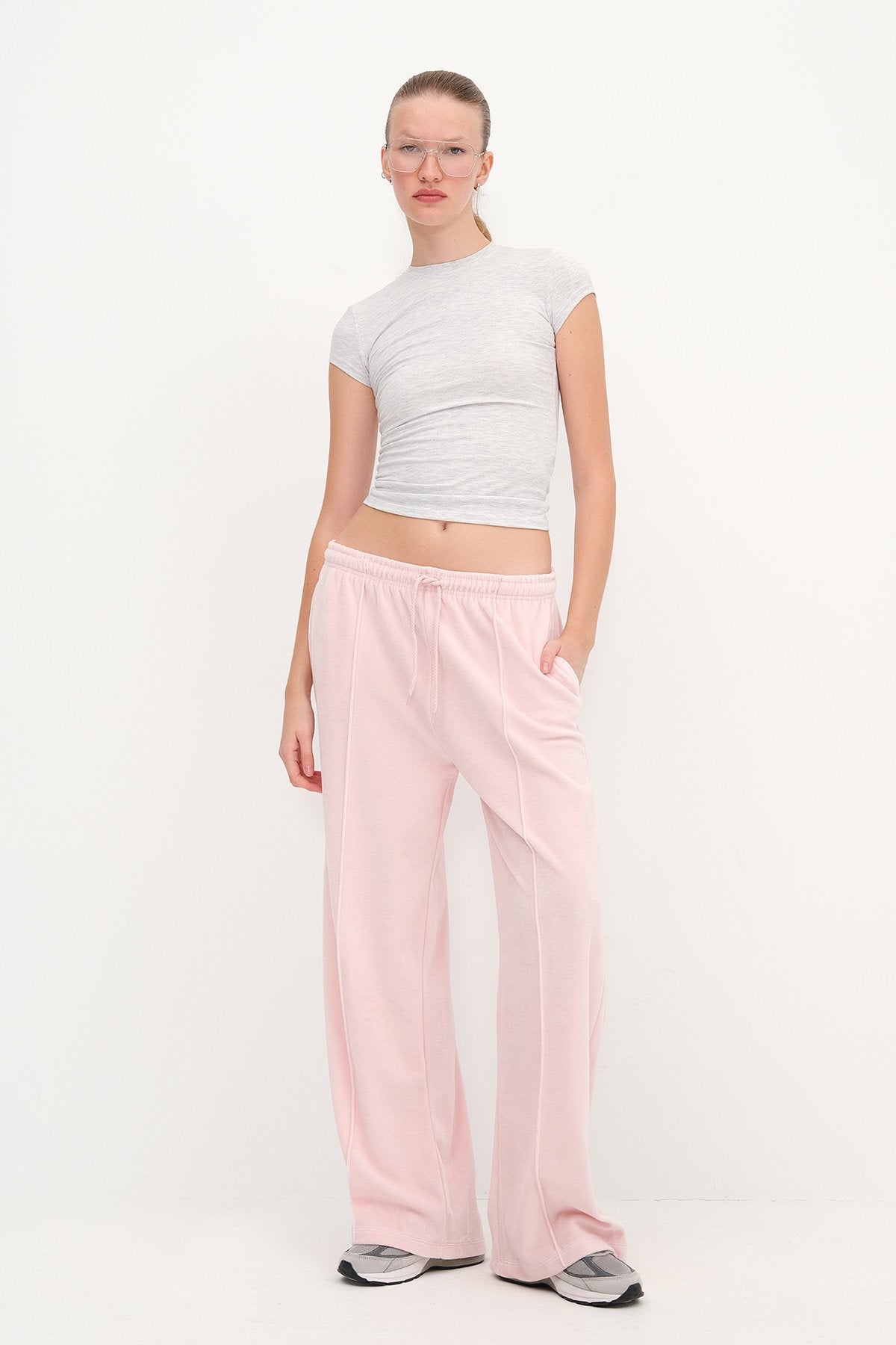 Velvet Wide Leg Joggers