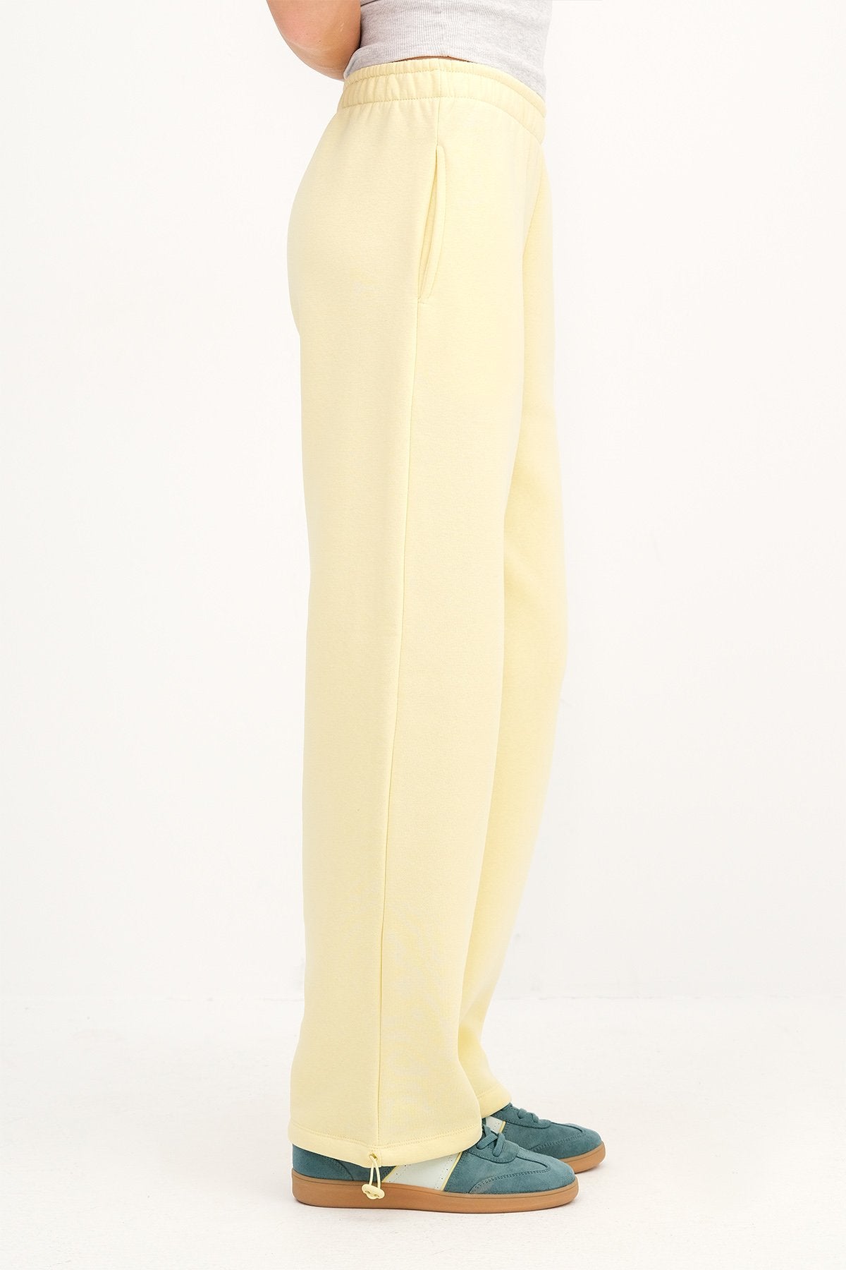 Light-Yellow_Elastic-Hem-Fleece-Lined-Sweatpants-addax