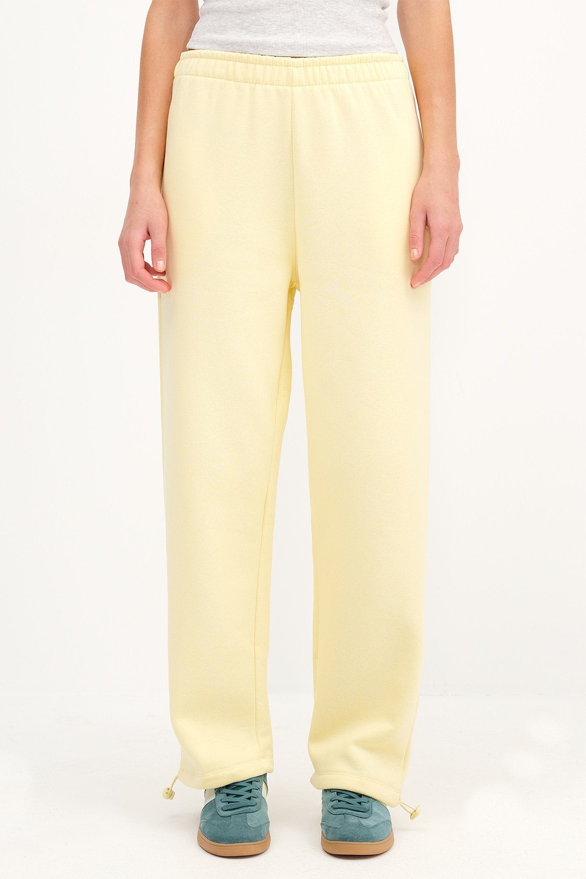 Light-Yellow_Elastic-Hem-Fleece-Lined-Sweatpants-addax