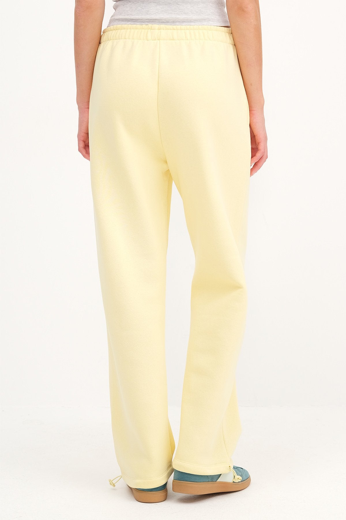 Light-Yellow_Elastic-Hem-Fleece-Lined-Sweatpants-addax