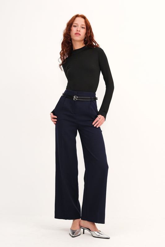 Belted Wide Leg Pants