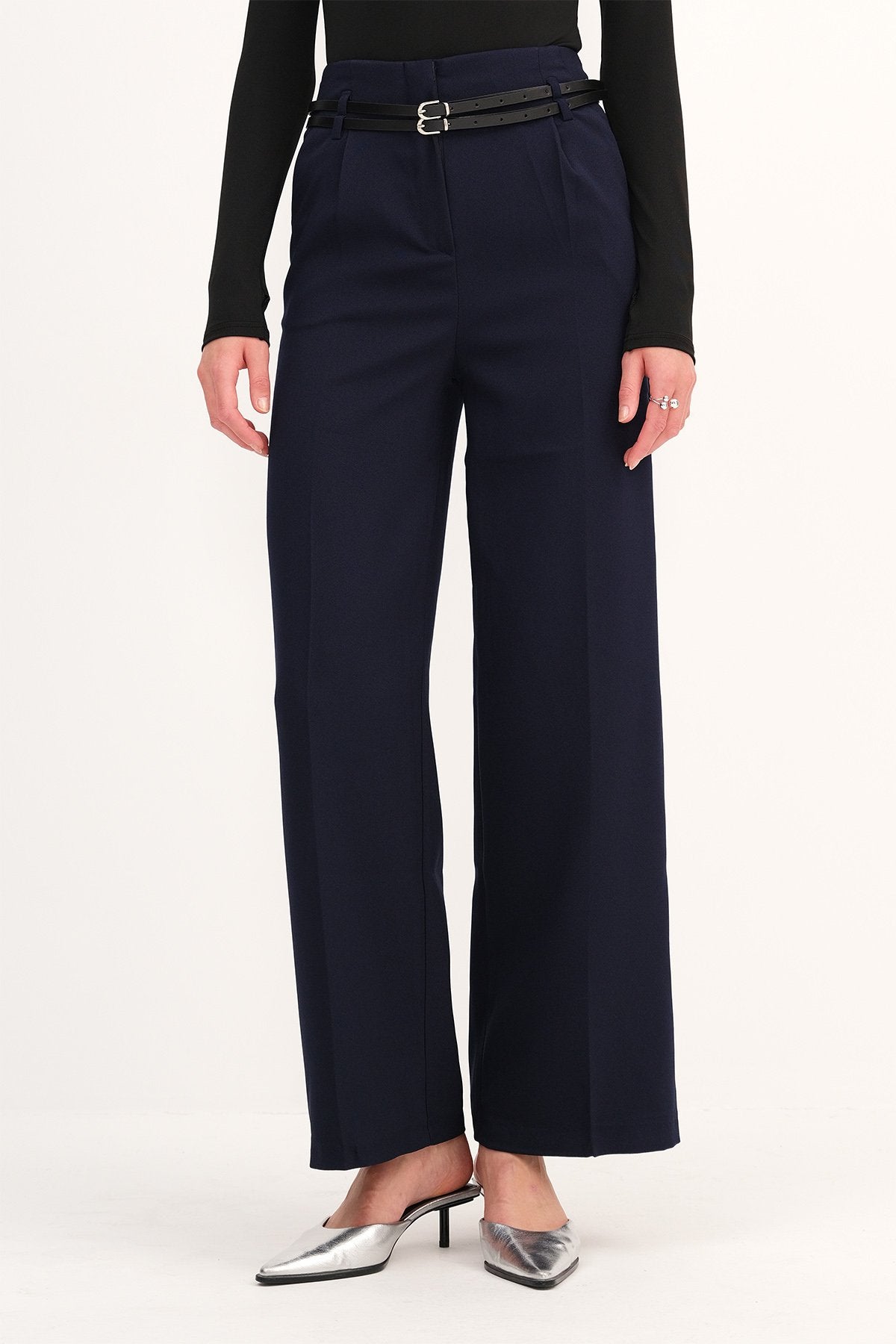 Belted Wide Leg Pants