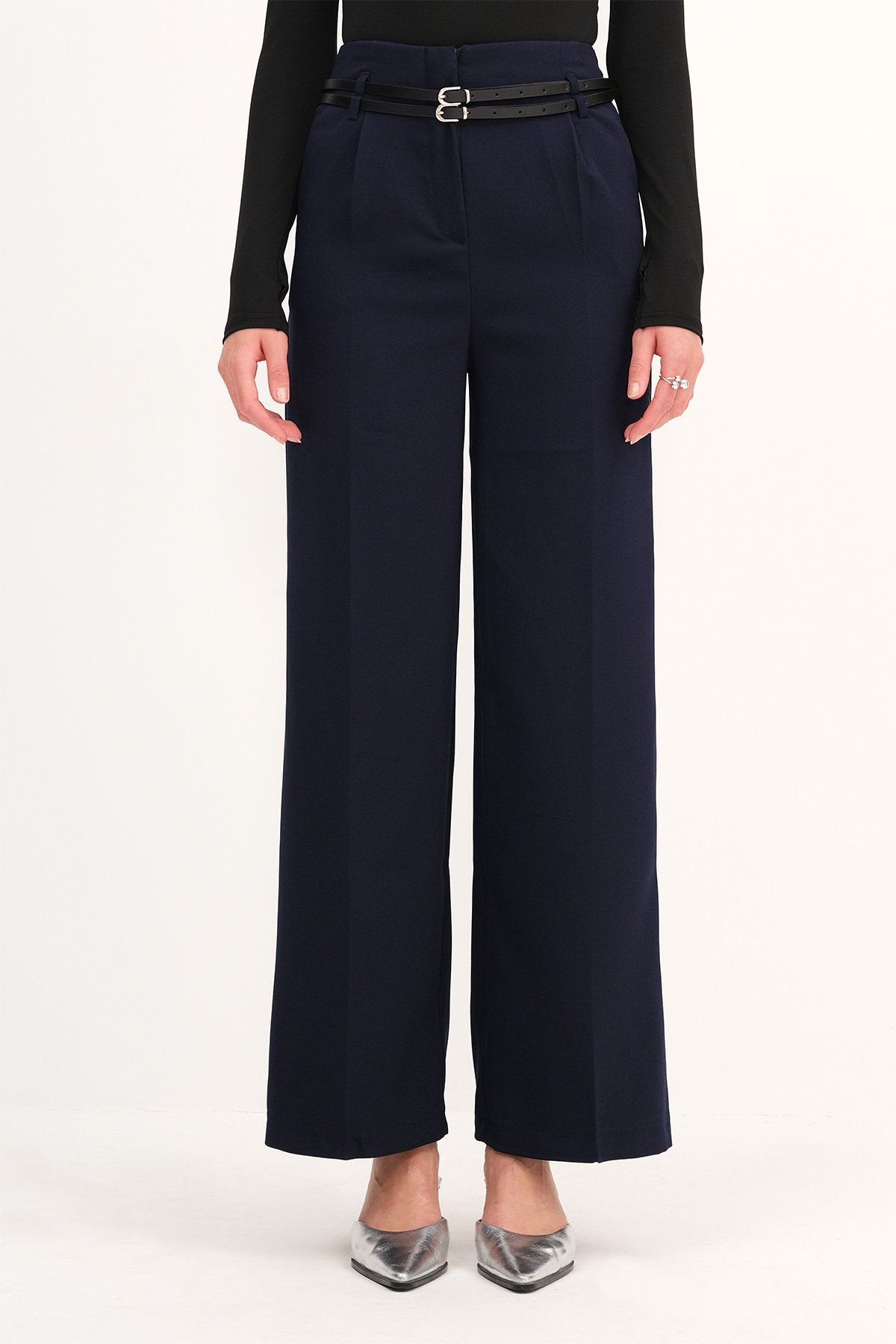Belted Wide Leg Pants