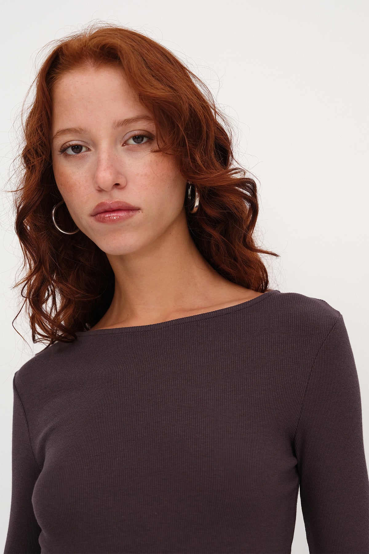Soft-Brown_Crew-Neck-Ribbed-Blouse-addax