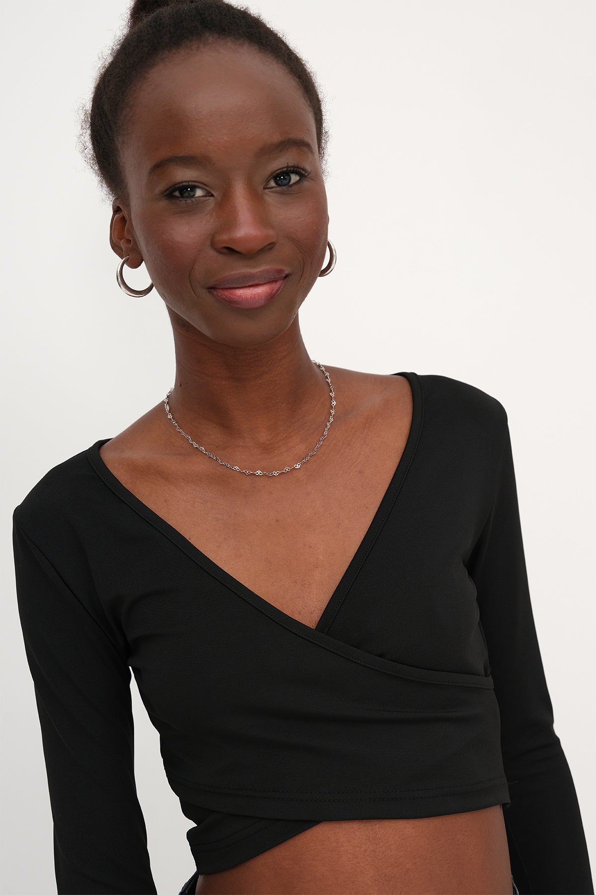 Black_V-Neck-Crop-Blouse-addax