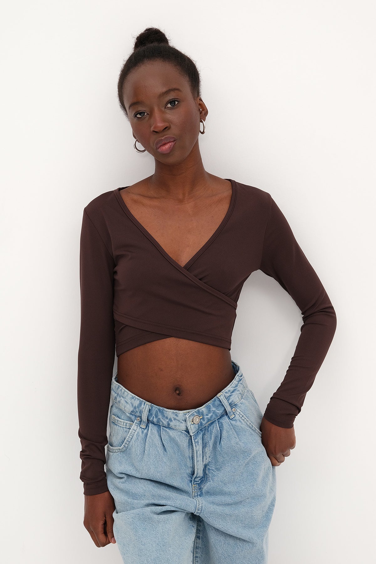 Bitter-Coffee_V-Neck-Crop-Blouse-addax