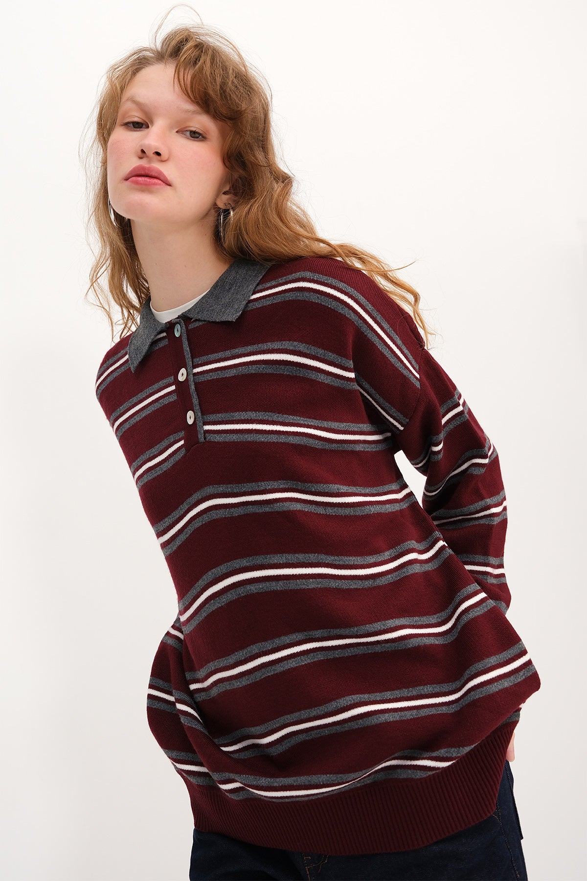 Burgundy_Polo-Neck-Striped-Sweater-addax