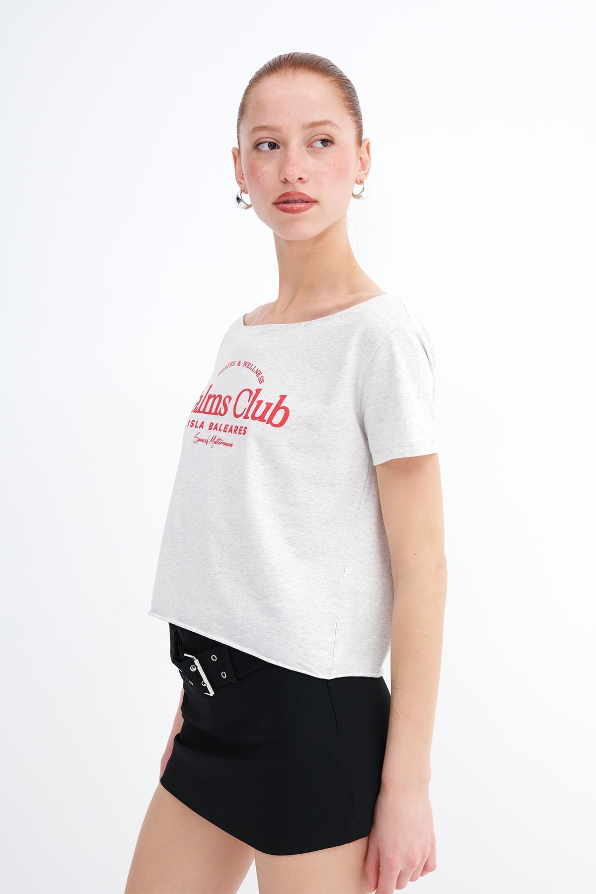 Snow-Melange_Boat-Neck-Slogan-Printed-T-shirt-addax