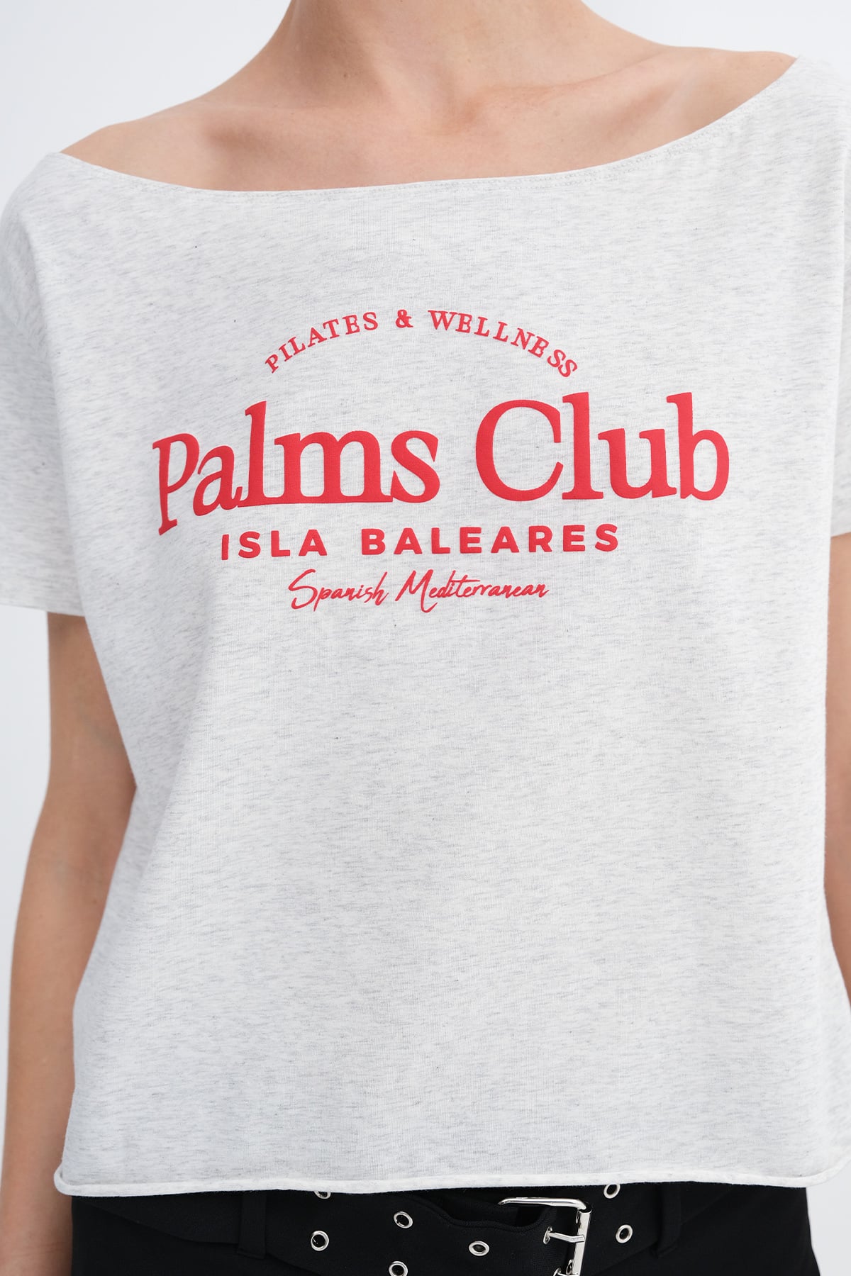 Snow-Melange_Boat-Neck-Slogan-Printed-T-shirt-addax