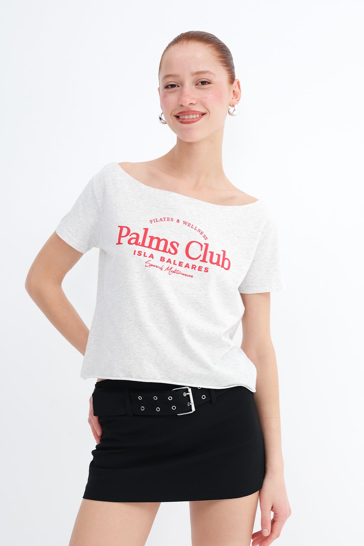 Snow-Melange_Boat-Neck-Slogan-Printed-T-shirt-addax