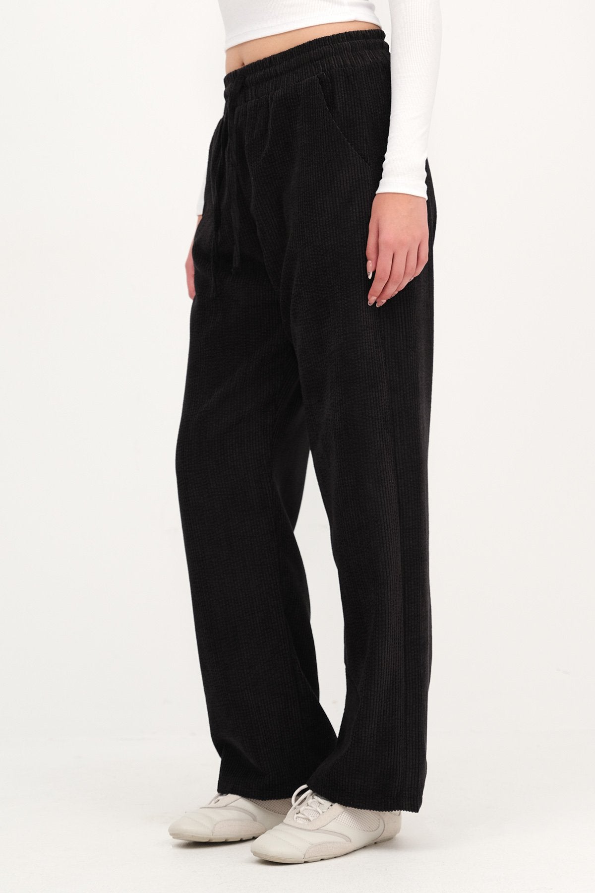 Elastic Waist Velvet Pants