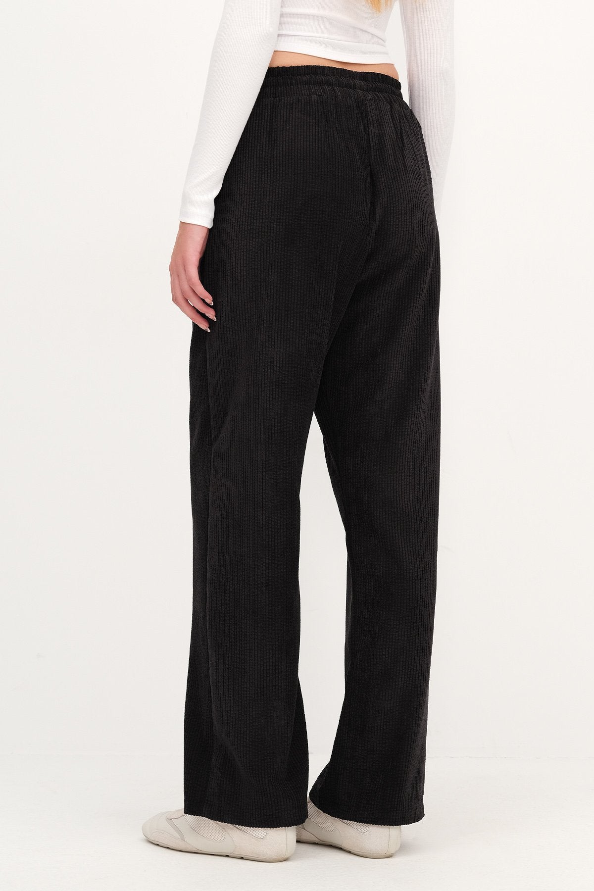Elastic Waist Velvet Pants