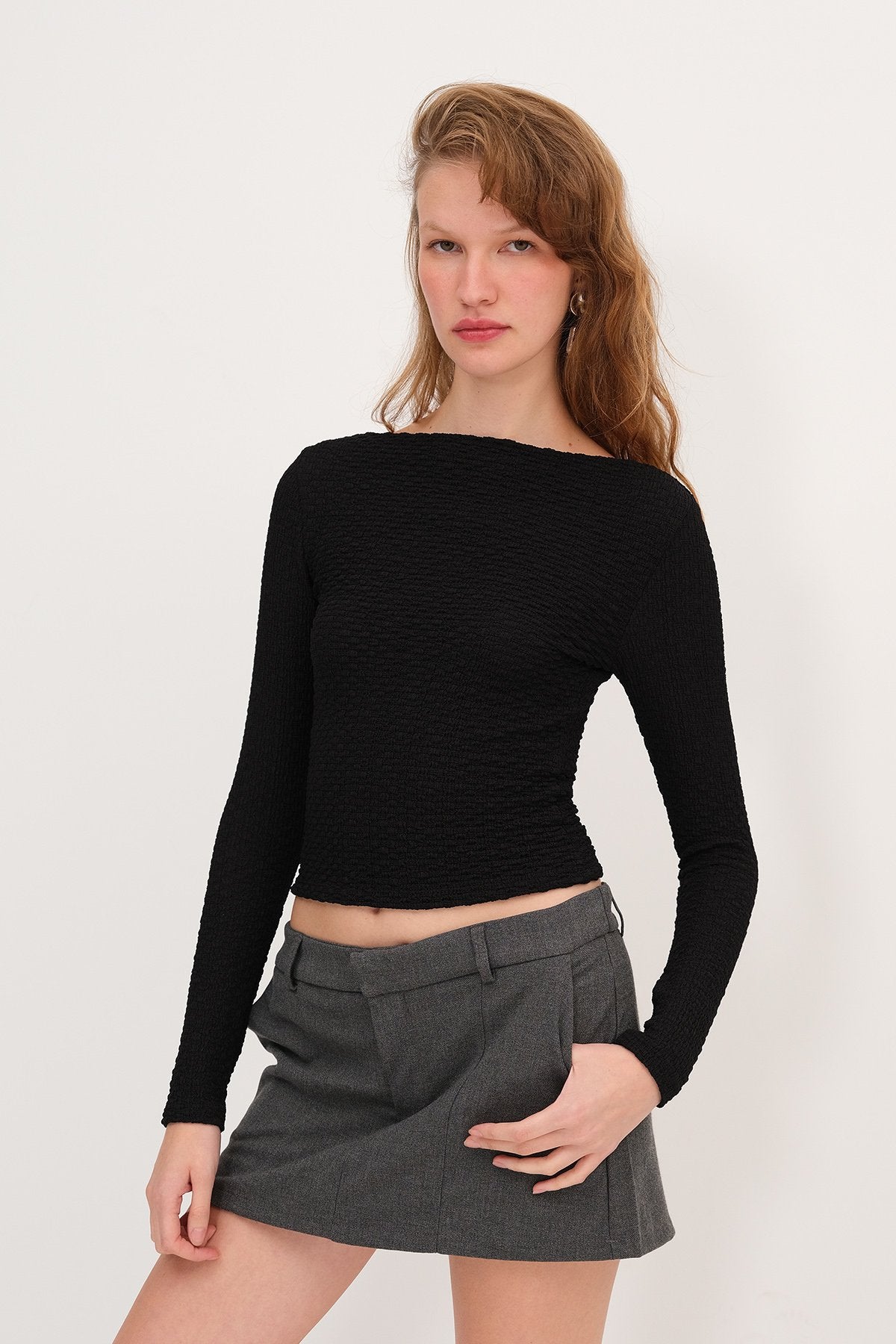 Black_Textured-Long-Sleeve-Blouse-addax