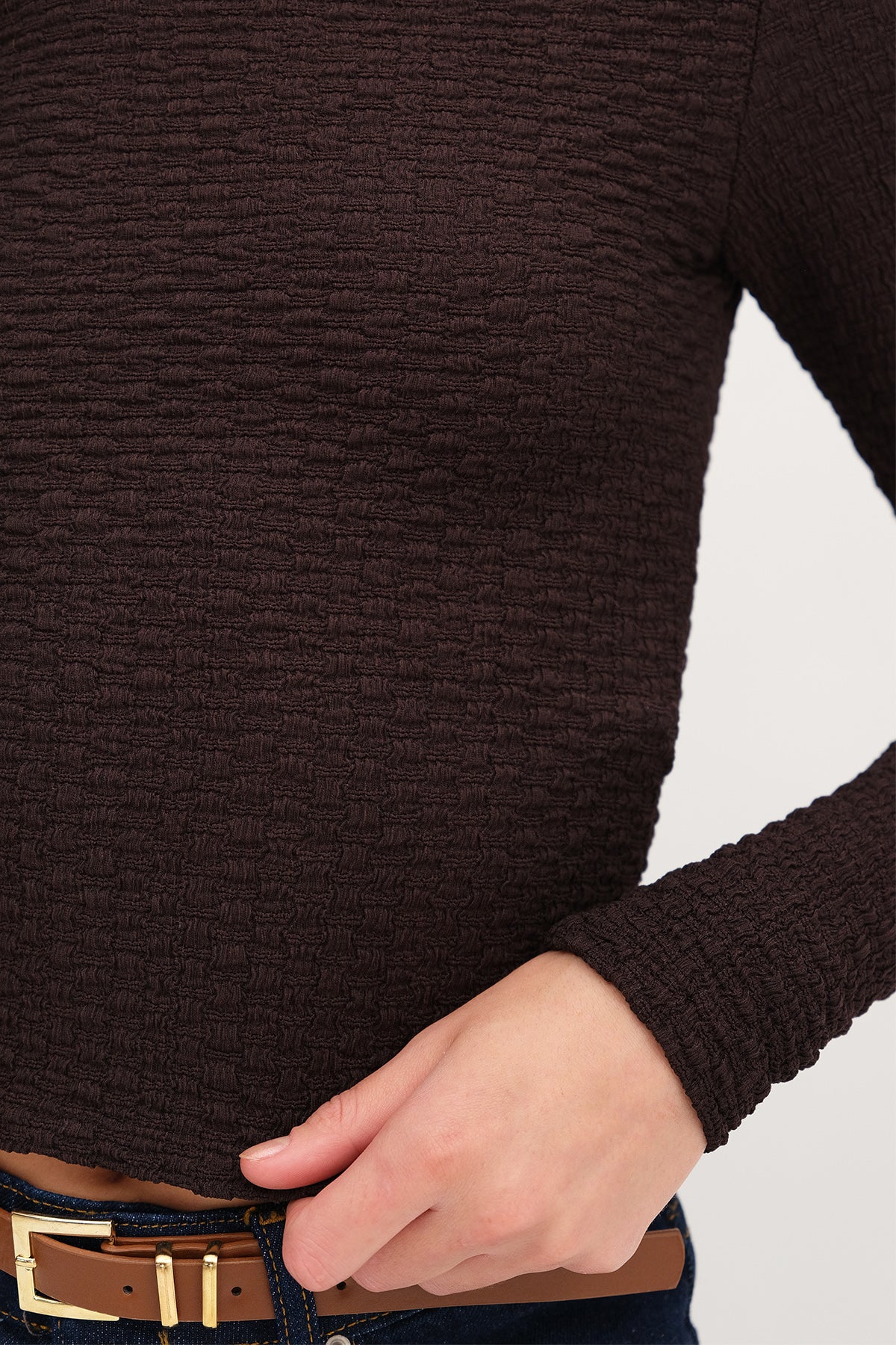 Bitter-Coffee_Textured-Long-Sleeve-Blouse-addax