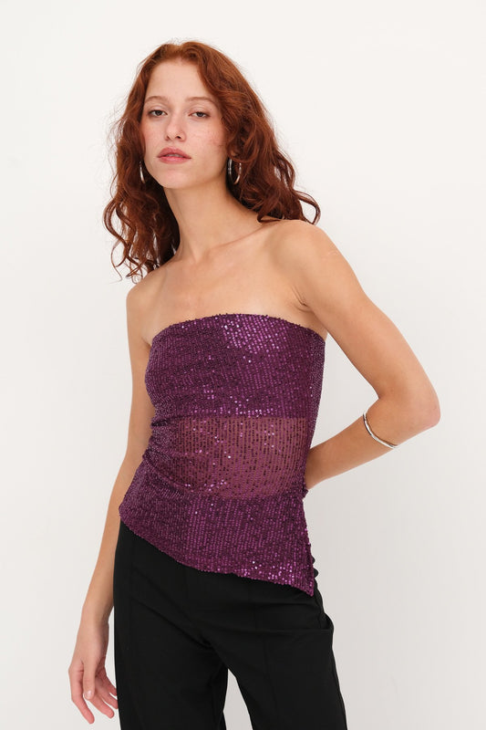 Purple_Strapless-Sequin-Blouse-addax