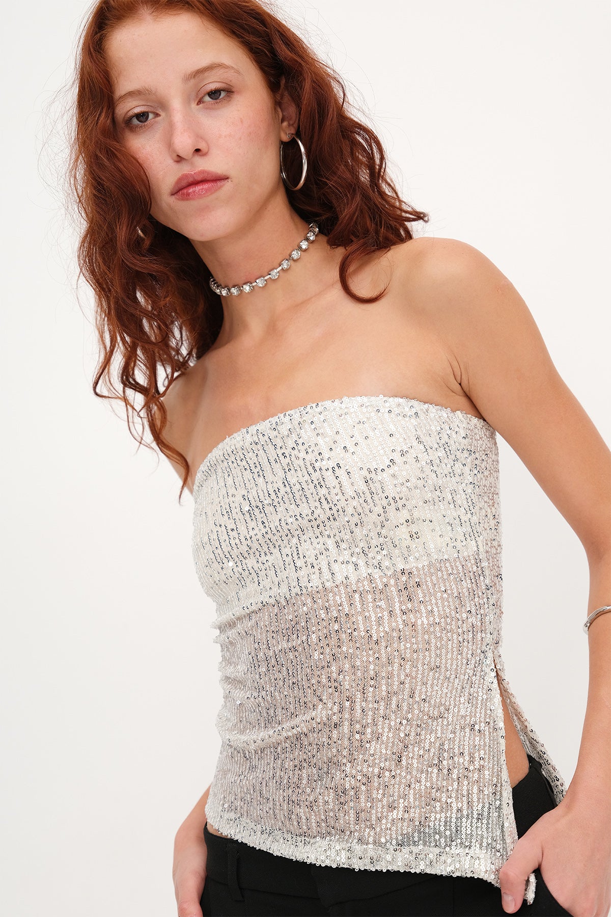 Grey_Strapless-Sequin-Blouse-addax