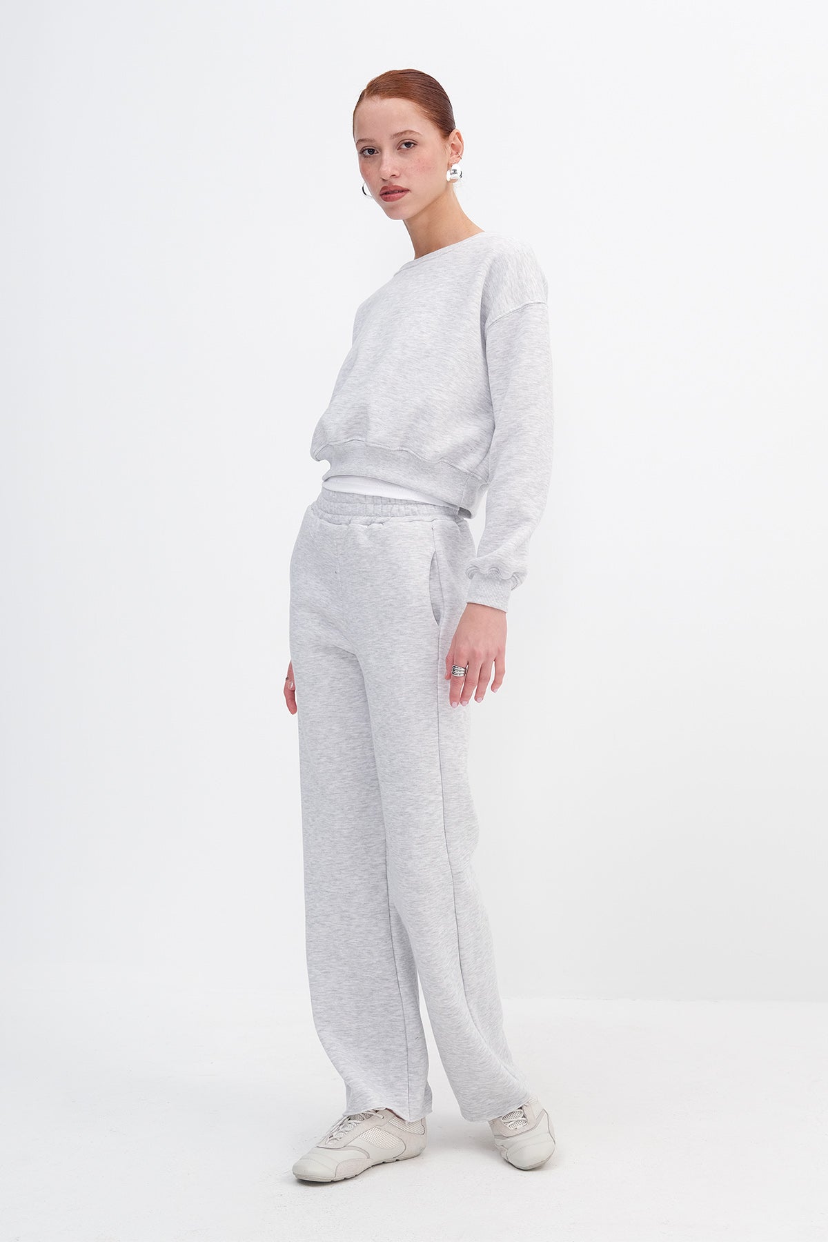 Snow-Melange_Fleece-Two-Piece-Set-addax