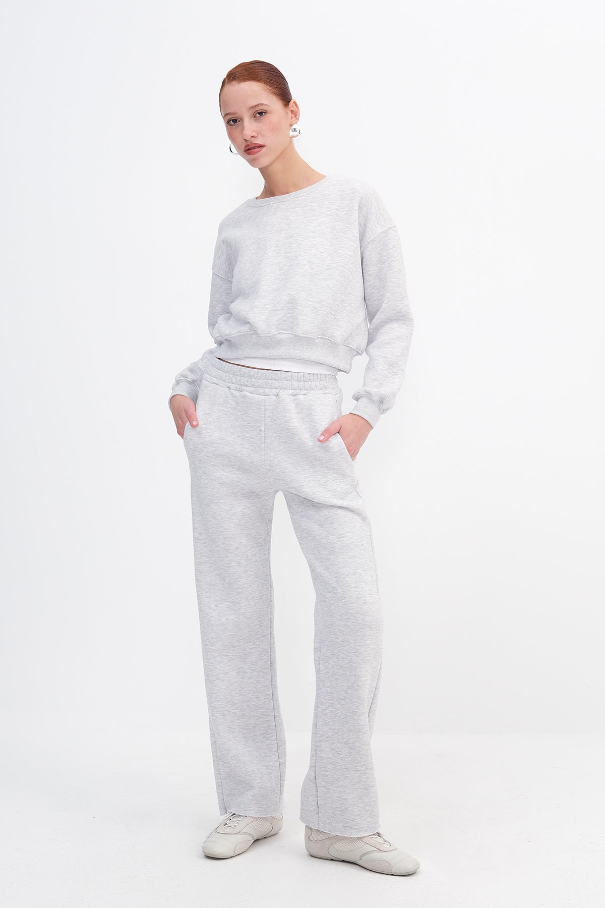 Snow-Melange_Fleece-Two-Piece-Set-addax