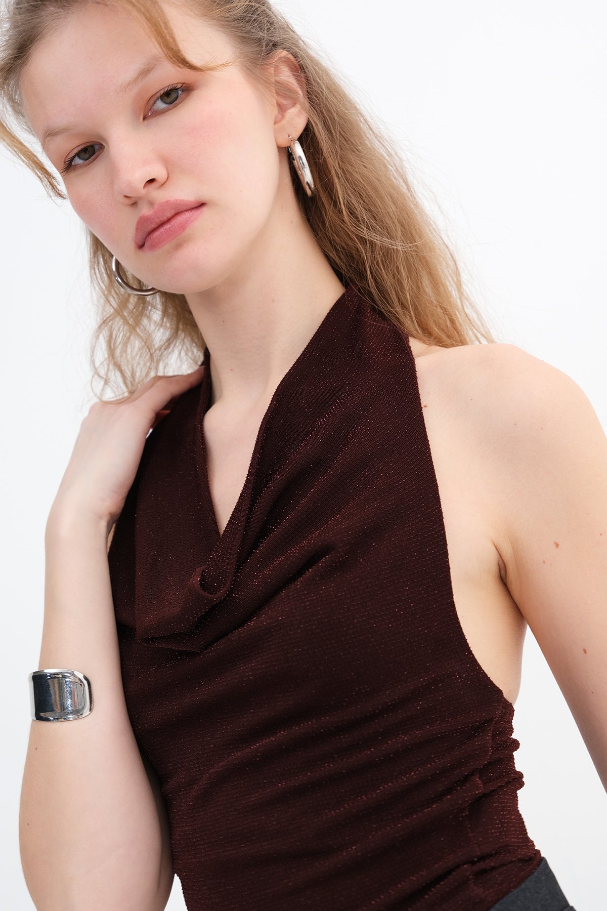 Brown_Halter-Neck-Blouse-addax