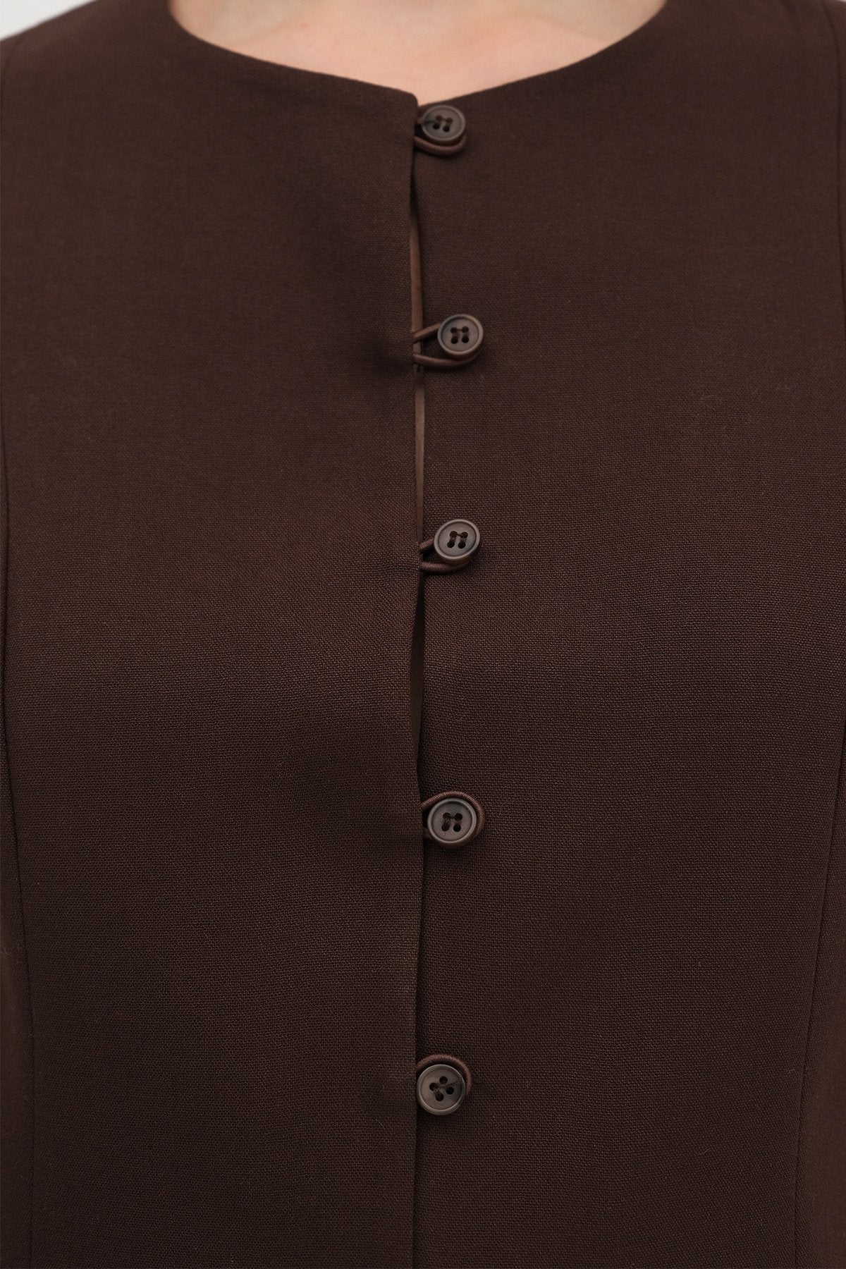 Brown_Crew-Neck-Buttoned-Vest-addax