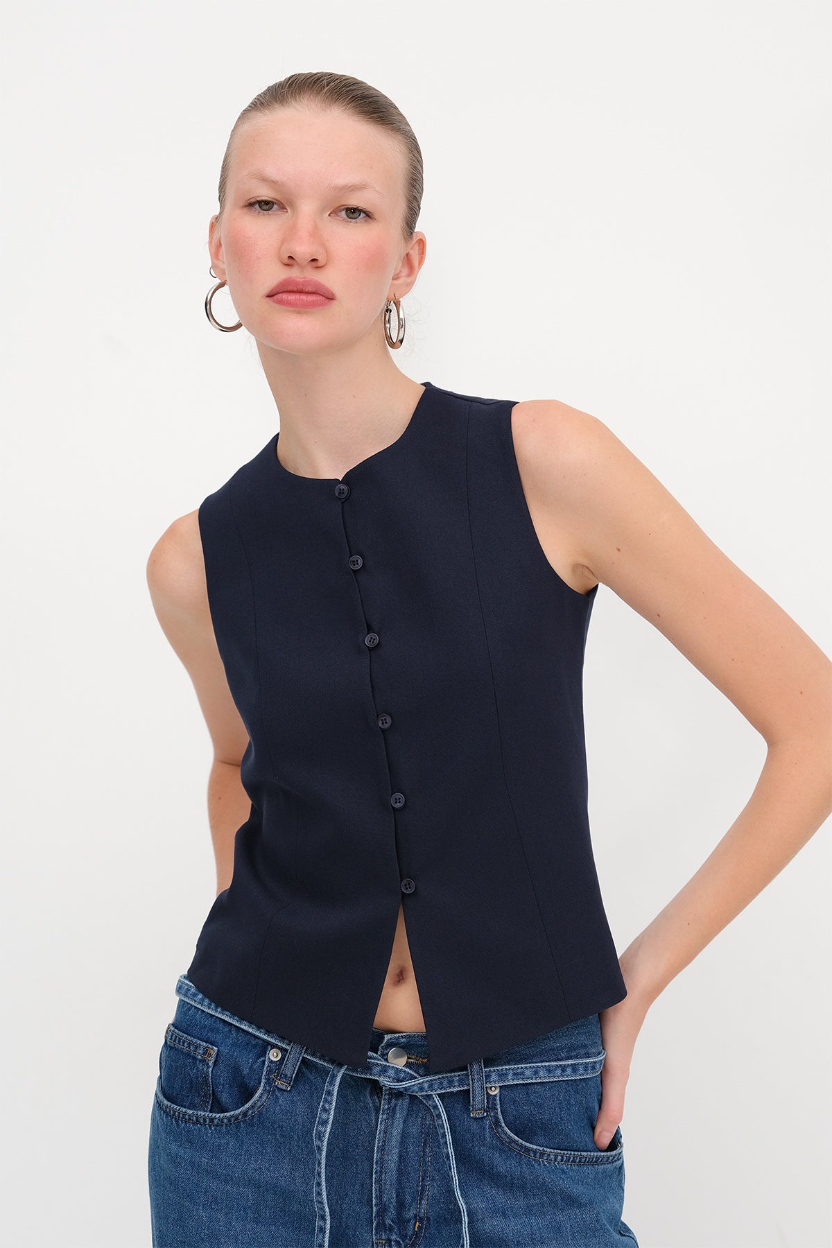 Night-Blue_Crew-Neck-Buttoned-Vest-addax