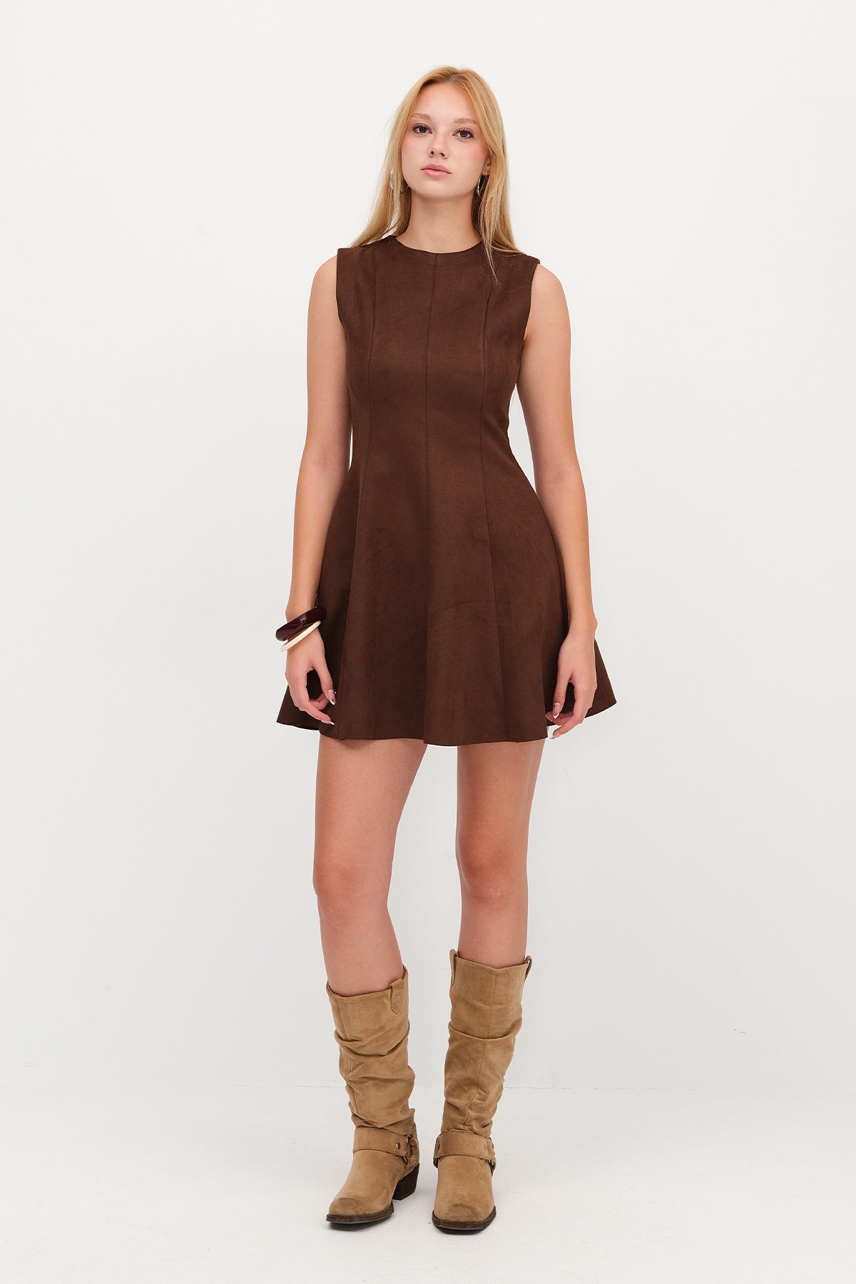 Bitter-Coffee_Suede-Mini-Dress-addax