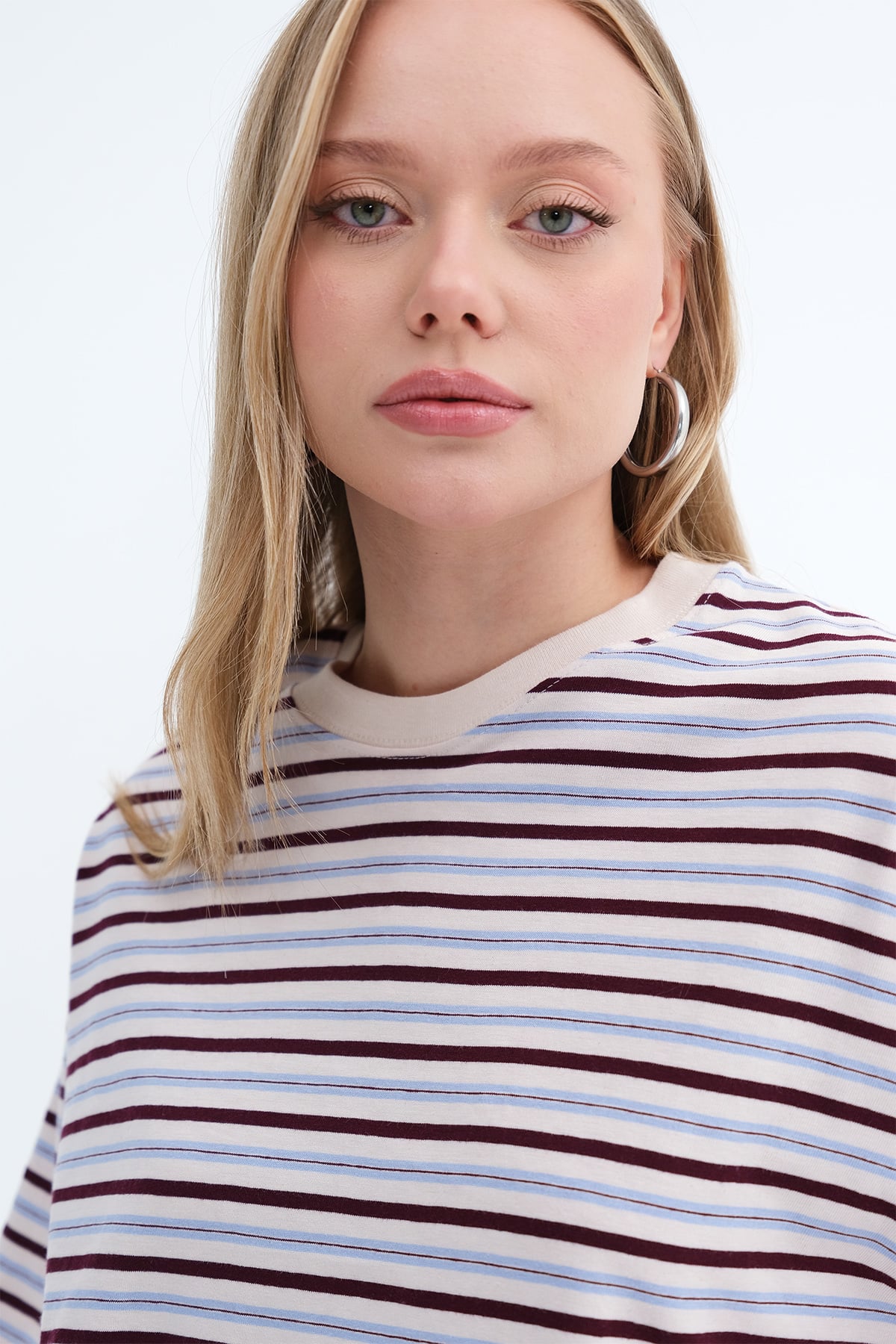 Brown---Blue_Striped-Short-Sleeve-T-shirt-addax