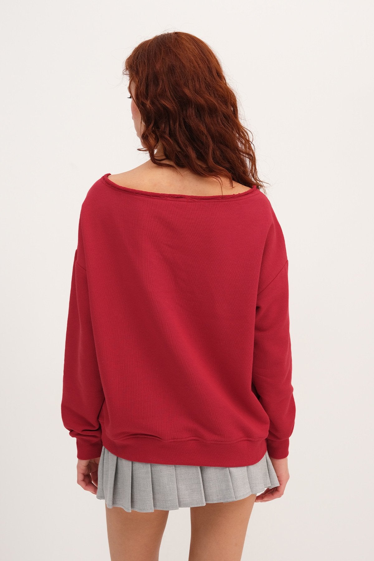 Bright-Red_Boat-Neck-Sweatshirt-addax