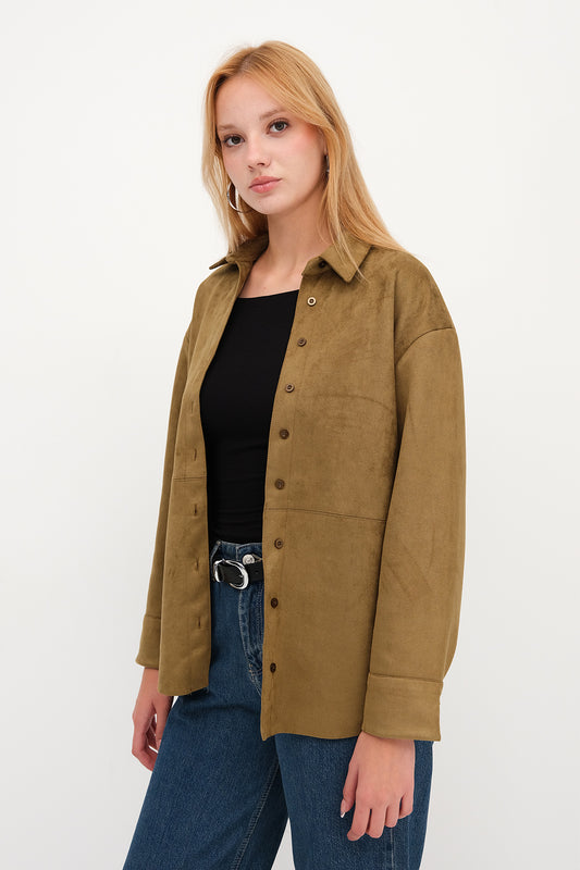 Khaki_Buttoned-Suede-Shirt-addax