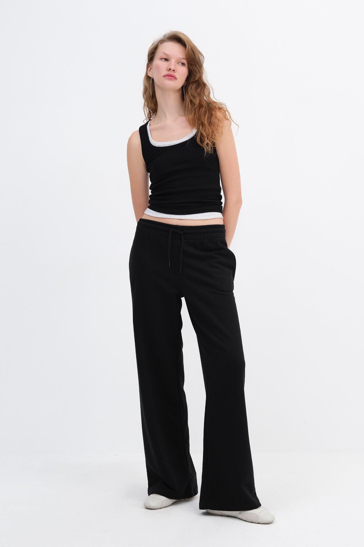 Elasticated Waist Wide Leg Joggers
