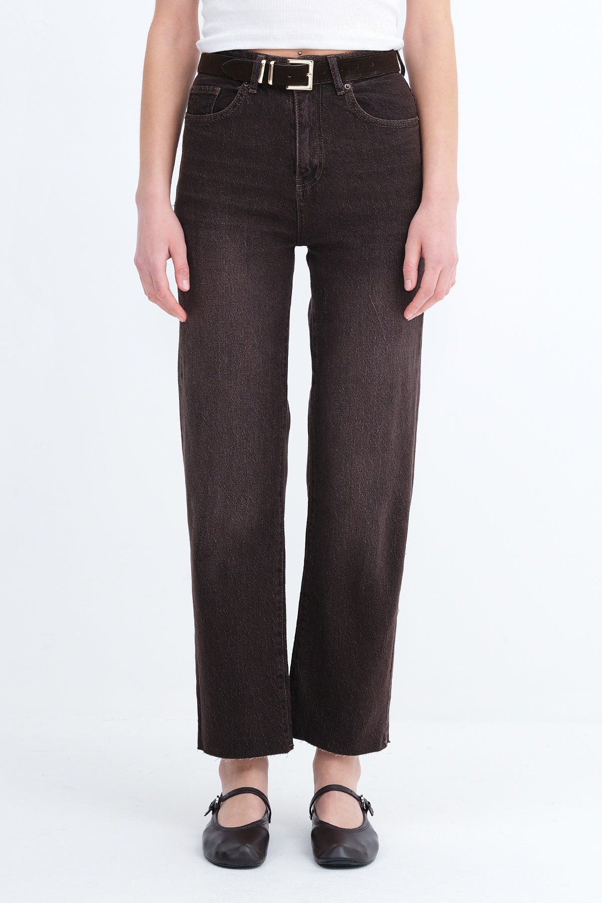Straight Leg Jeans with Belt