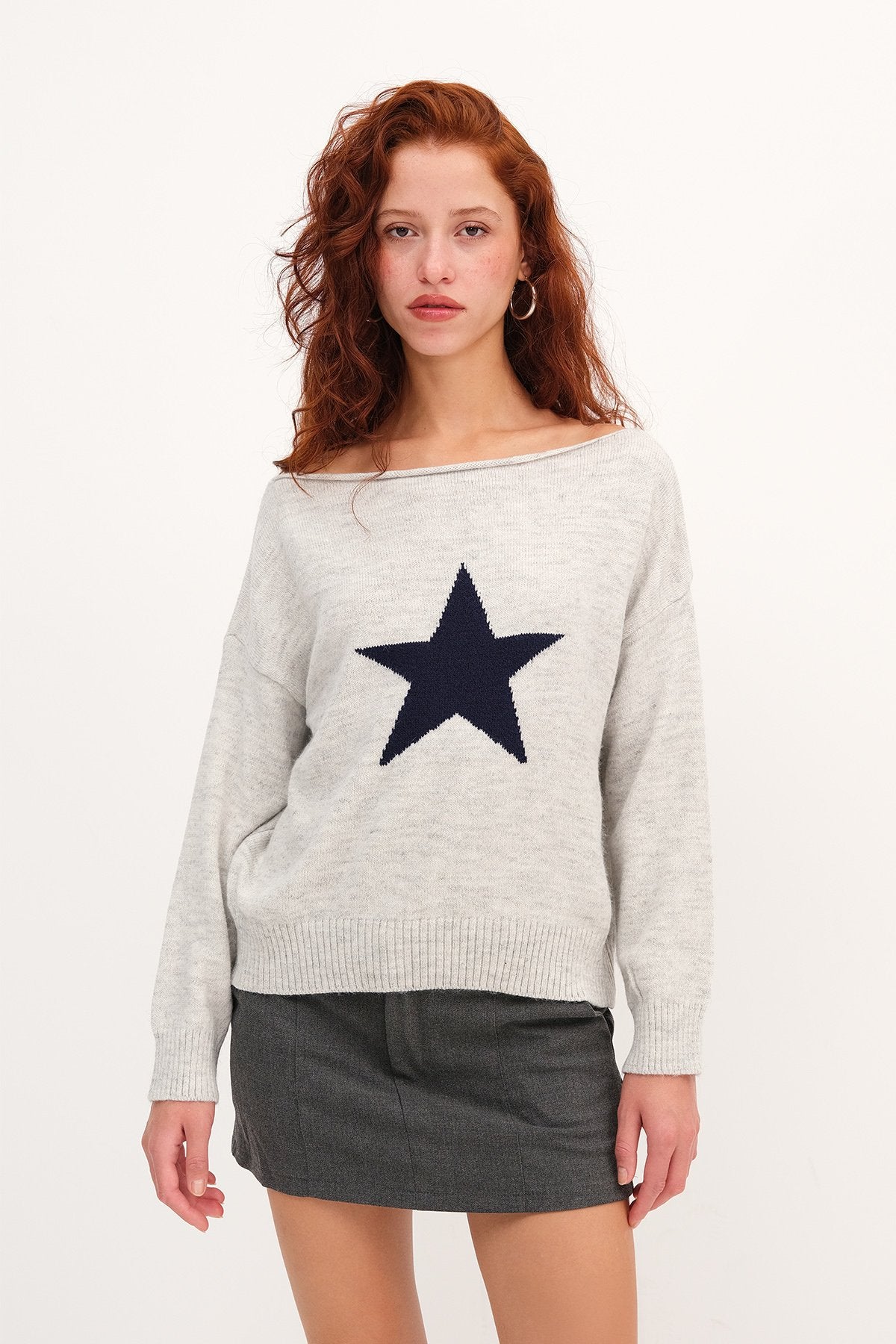Snow-Melange_Star-Pattern-Knit-Sweater-addax