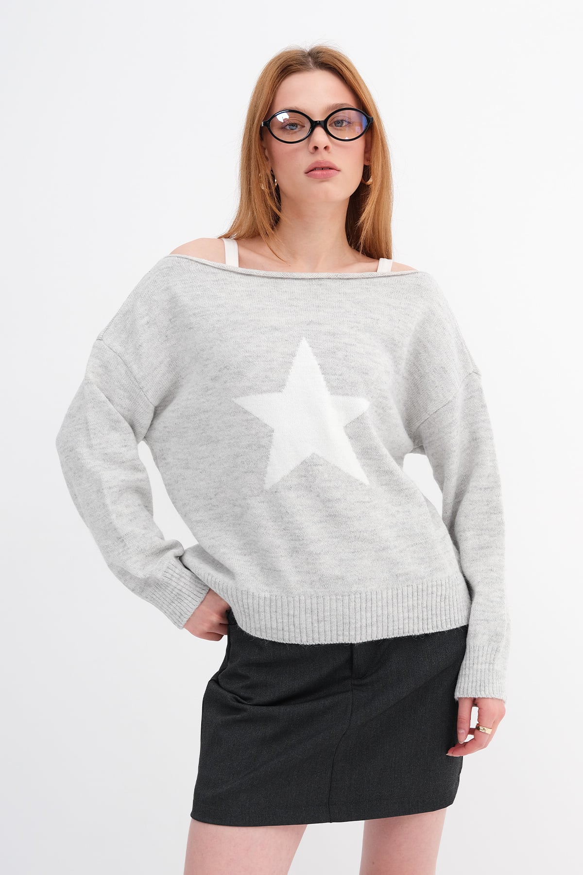 Star Pattern Knit Sweater