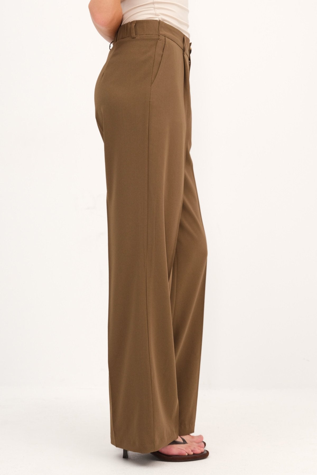Oil-Green_Buttoned-Wide-Leg-Pants-addax