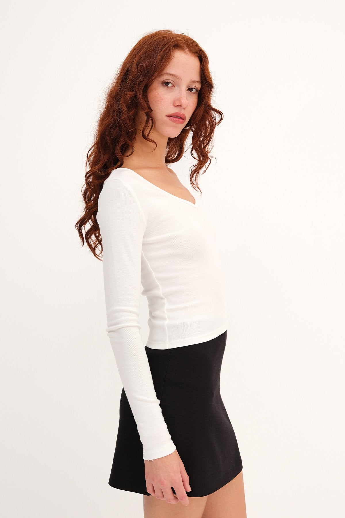 Ecru_V-Neck-Long-Sleeve-Basic-Blouse-addax