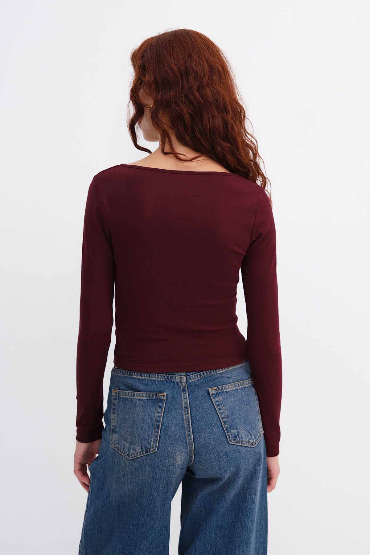 Dark-Maroon_V-Neck-Long-Sleeve-Basic-Blouse-addax